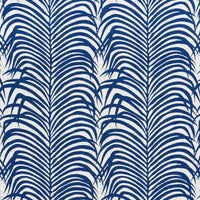 Schumacher Zebra Palm Indoor/Outdoor Navy Fabric 73170