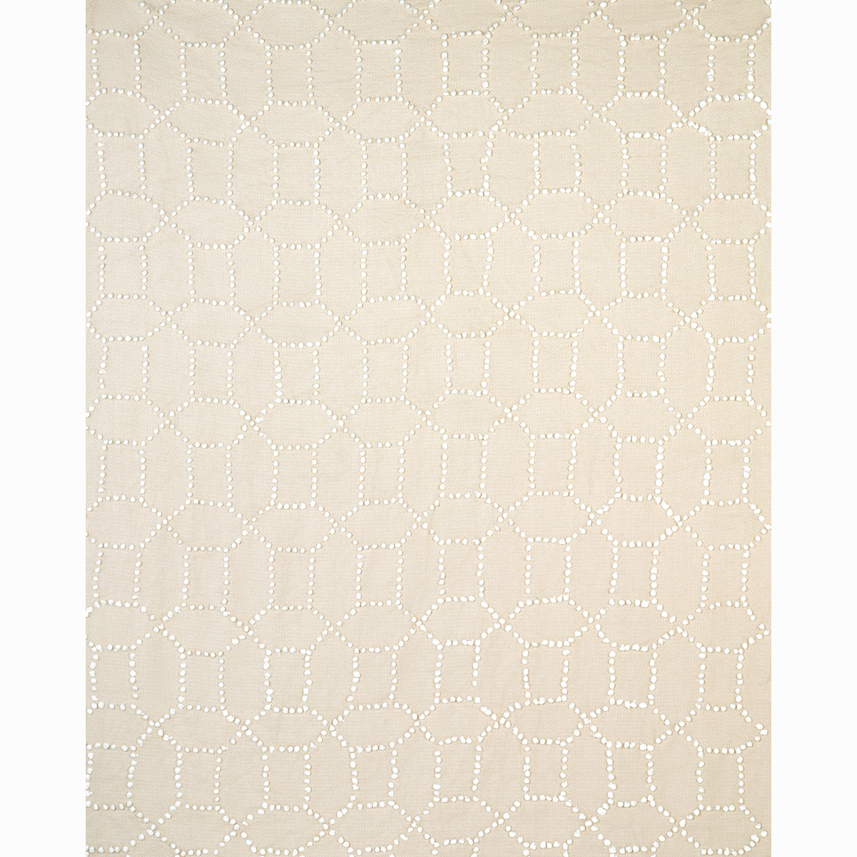 Schumacher Vento Embroidery Natural Fabric 73280