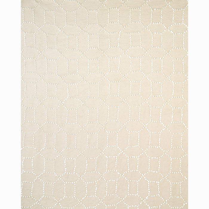 Schumacher Vento Embroidery Natural Fabric 73280