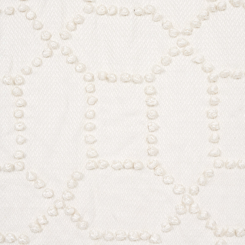 Schumacher Vento Embroidery Ivory Fabric 73281