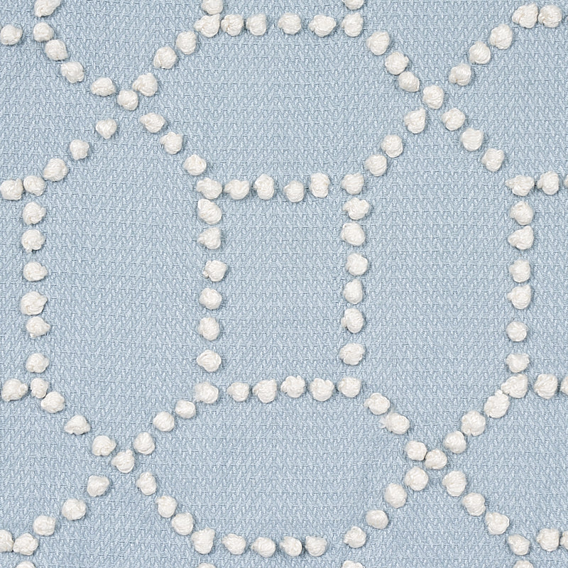 Schumacher Vento Embroidery Sky Fabric 73282