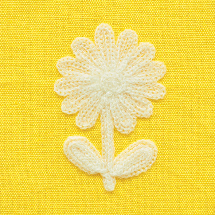 Schumacher Paley Embroidery Yellow Fabric Sample 73480