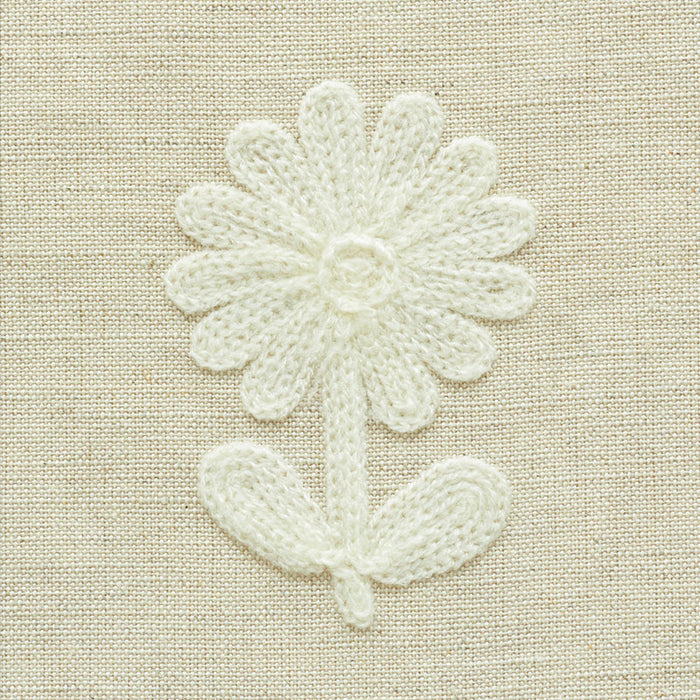 Schumacher Paley Embroidery Natural Fabric Sample 73482