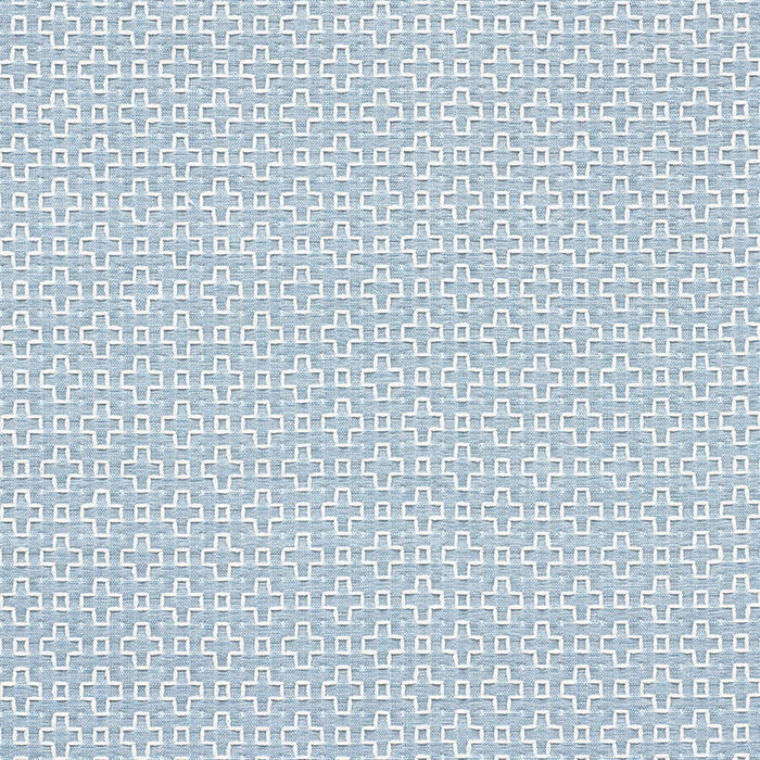 Schumacher Scout Embroidery Sky Fabric Sample 73563
