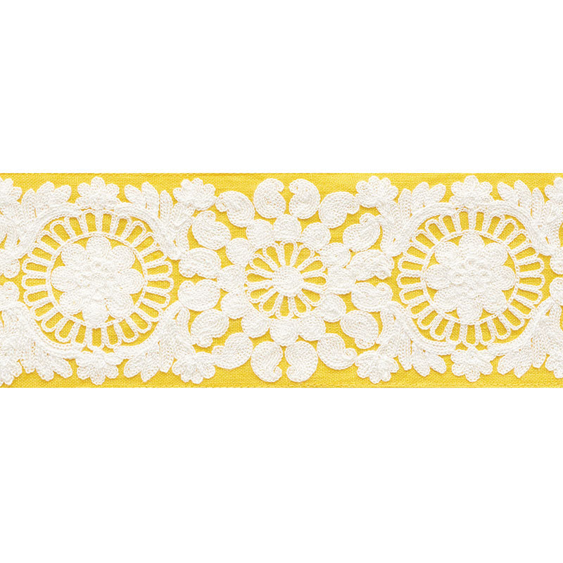 Schumacher Joelle Tape Yellow Trim Sample 73624