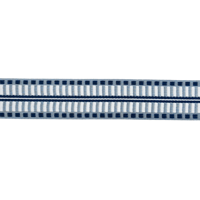 Schumacher Jacobsen Tape Indoor/Outdoor Navy Trim Sample 73636