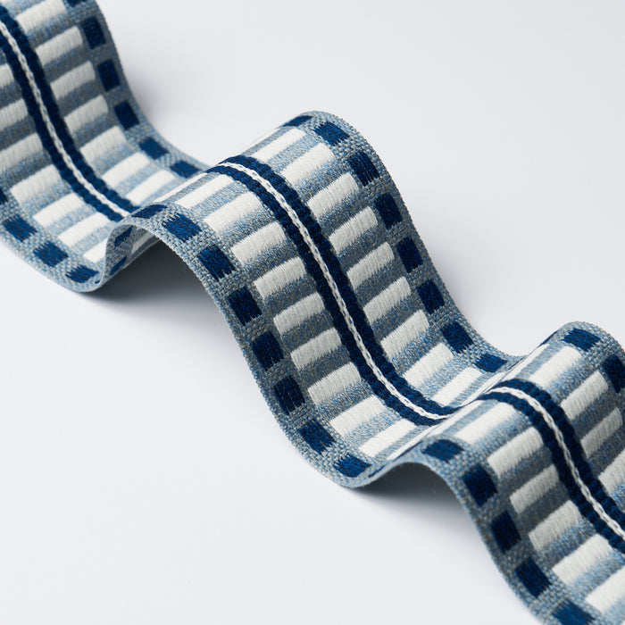 Schumacher Jacobsen Tape Indoor/Outdoor Navy Trim Sample 73636