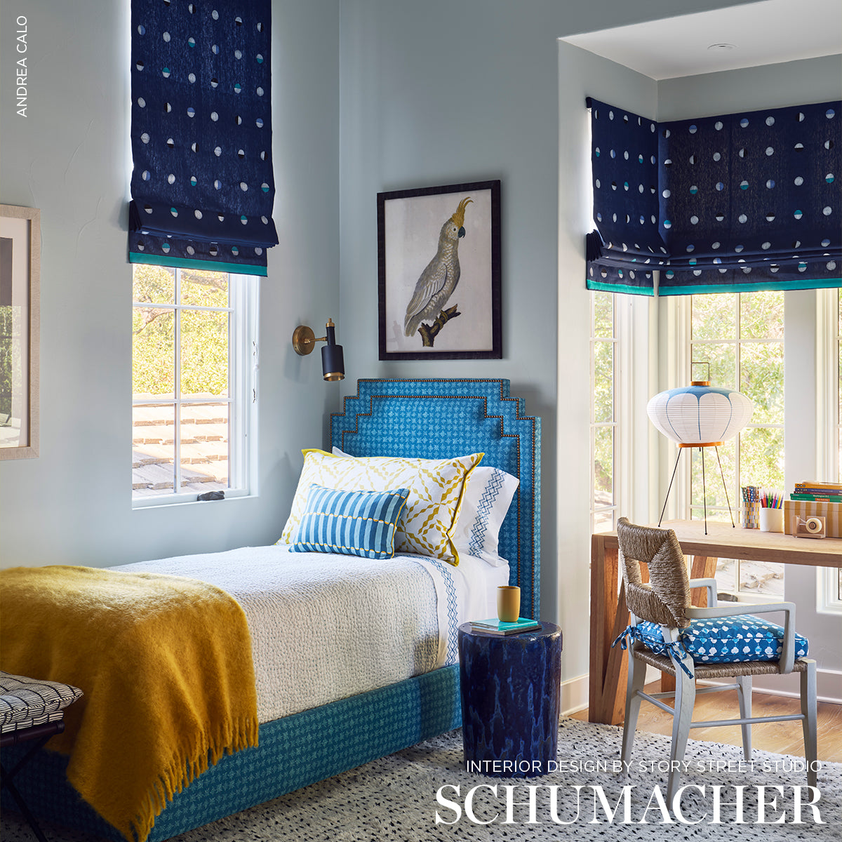 Schumacher Joshua Tree Indigo Moons Fabric 74050