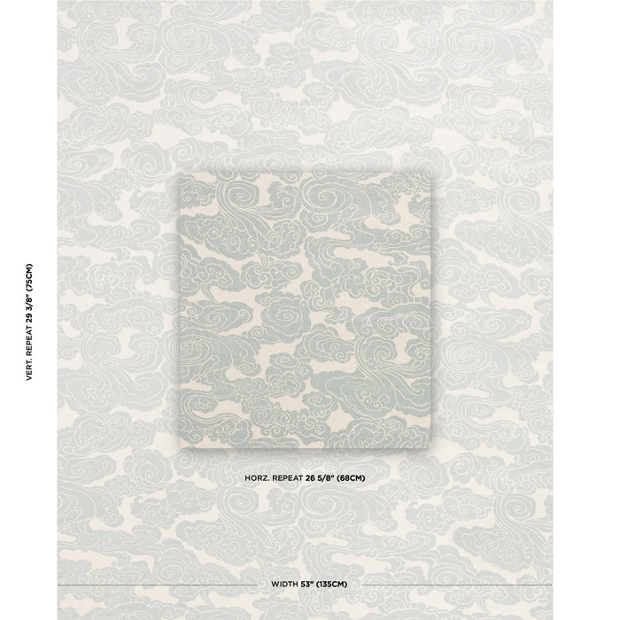 Schumacher Sozan Velvet Mist Fabric 74063
