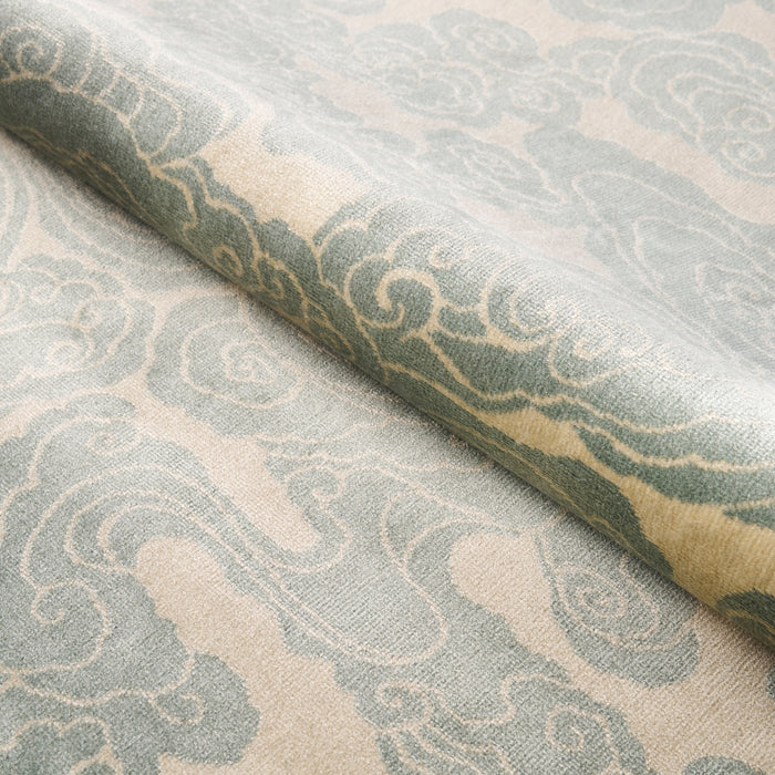 Schumacher Sozan Velvet Mist Fabric 74063