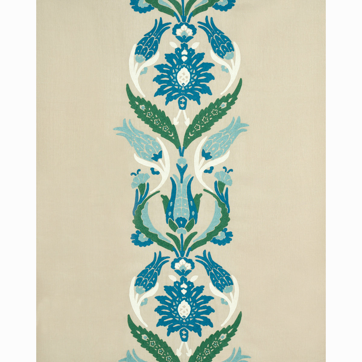 Schumacher Anagada Embroidery Peacock 74141 Fabric | 40% Off (Samples)
