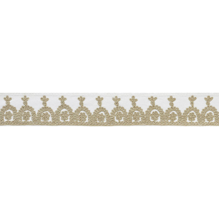 Schumacher Noelia Embroidered Tape Ivory Trim 74150
