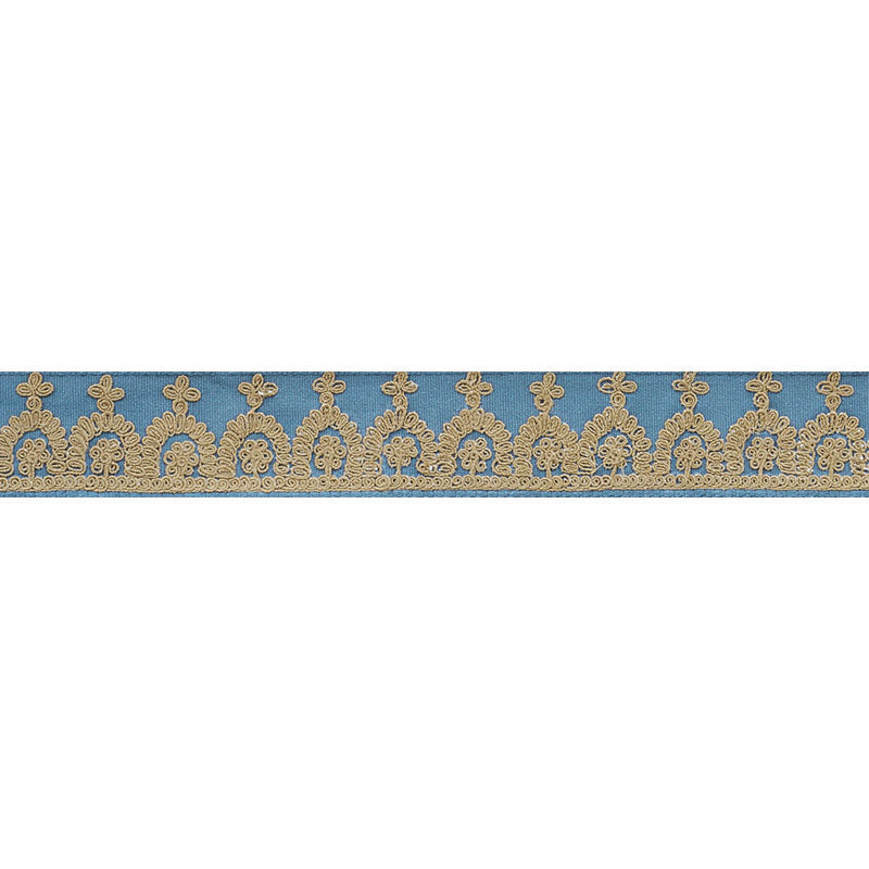 Schumacher Noelia Embroidered Tape Cadet Trim Sample 74153