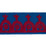 Schumacher Noelia Embroidered Tape Red On Blue Trim 74156