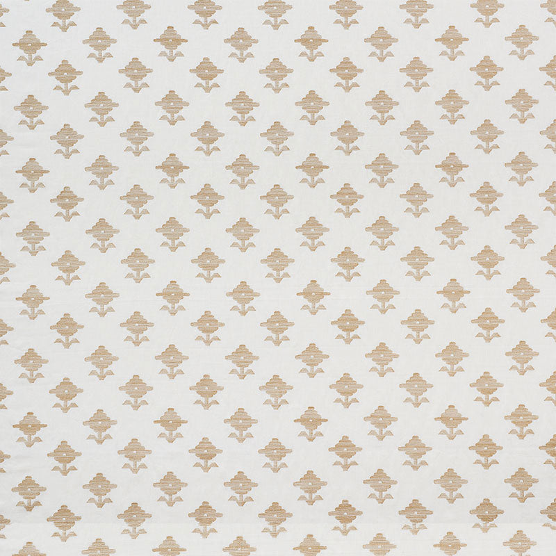 Schumacher Rubia Embroidery Ivory Fabric 74160
