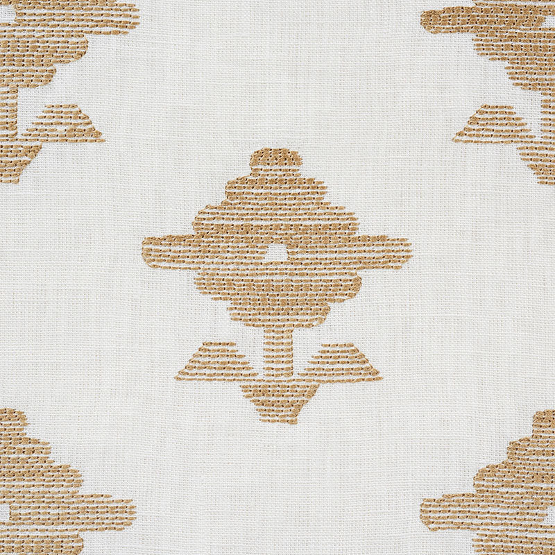 Schumacher Rubia Embroidery Ivory Fabric 74160
