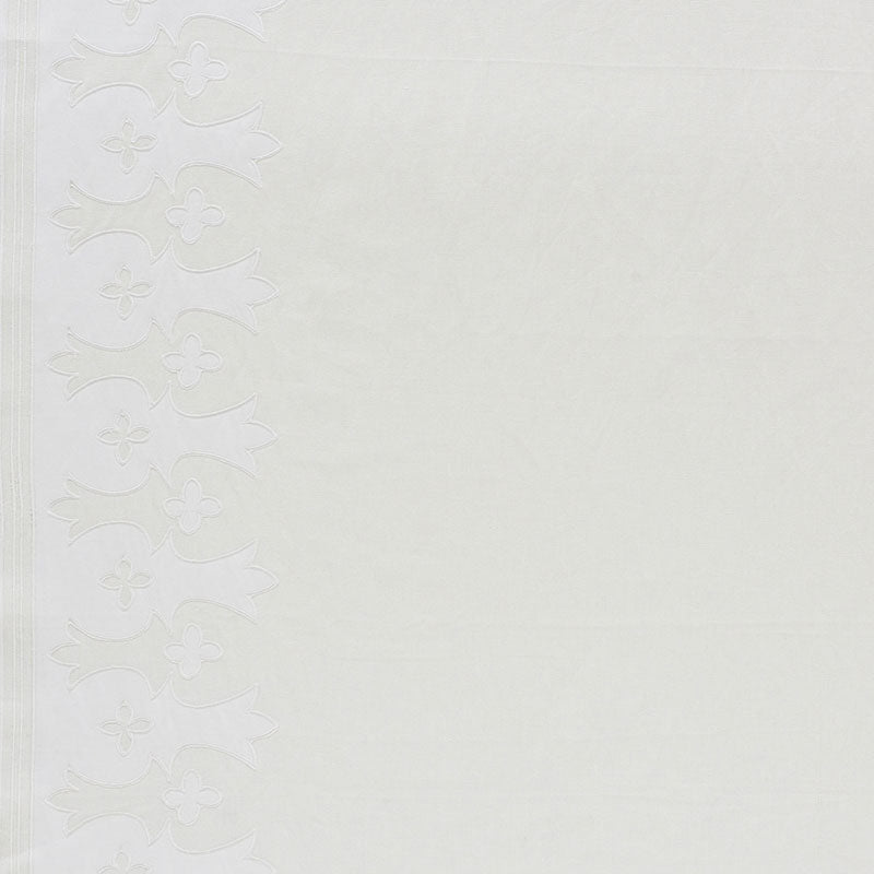 Schumacher Bergama Applique White & Ivory Fabric 74180