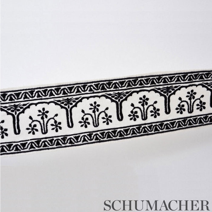 Schumacher Nikola Tape Black Trim Sample 74194