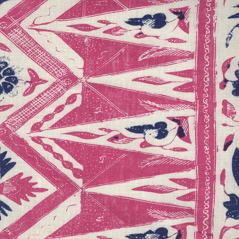 China Seas Biron Batik Magenta/new Navy Fabric Sample 7420-08