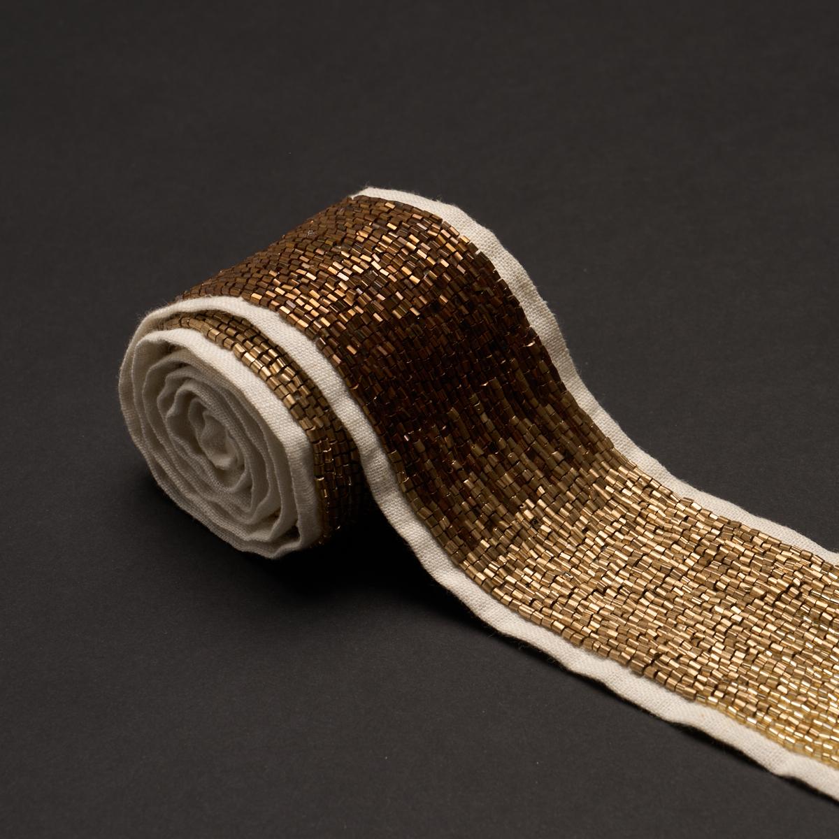 Schumacher Gatsby Tape Gold Trim Sample 74291