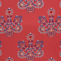 Schumacher Estrella Embroidery Vermilion Fabric 74451