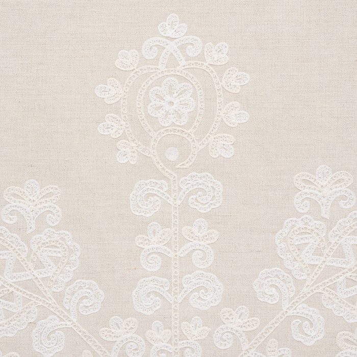 Schumacher Estrella Embroidery Linen Fabric Sample 74452