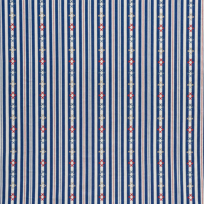 Schumacher Rhodes Stripe Navy Fabric 74460