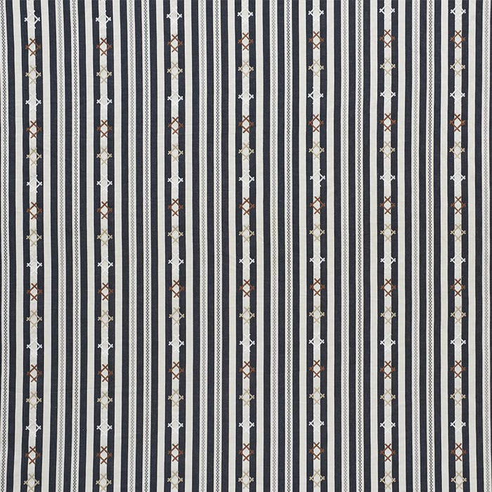 Schumacher Rhodes Stripe Black Fabric 74461
