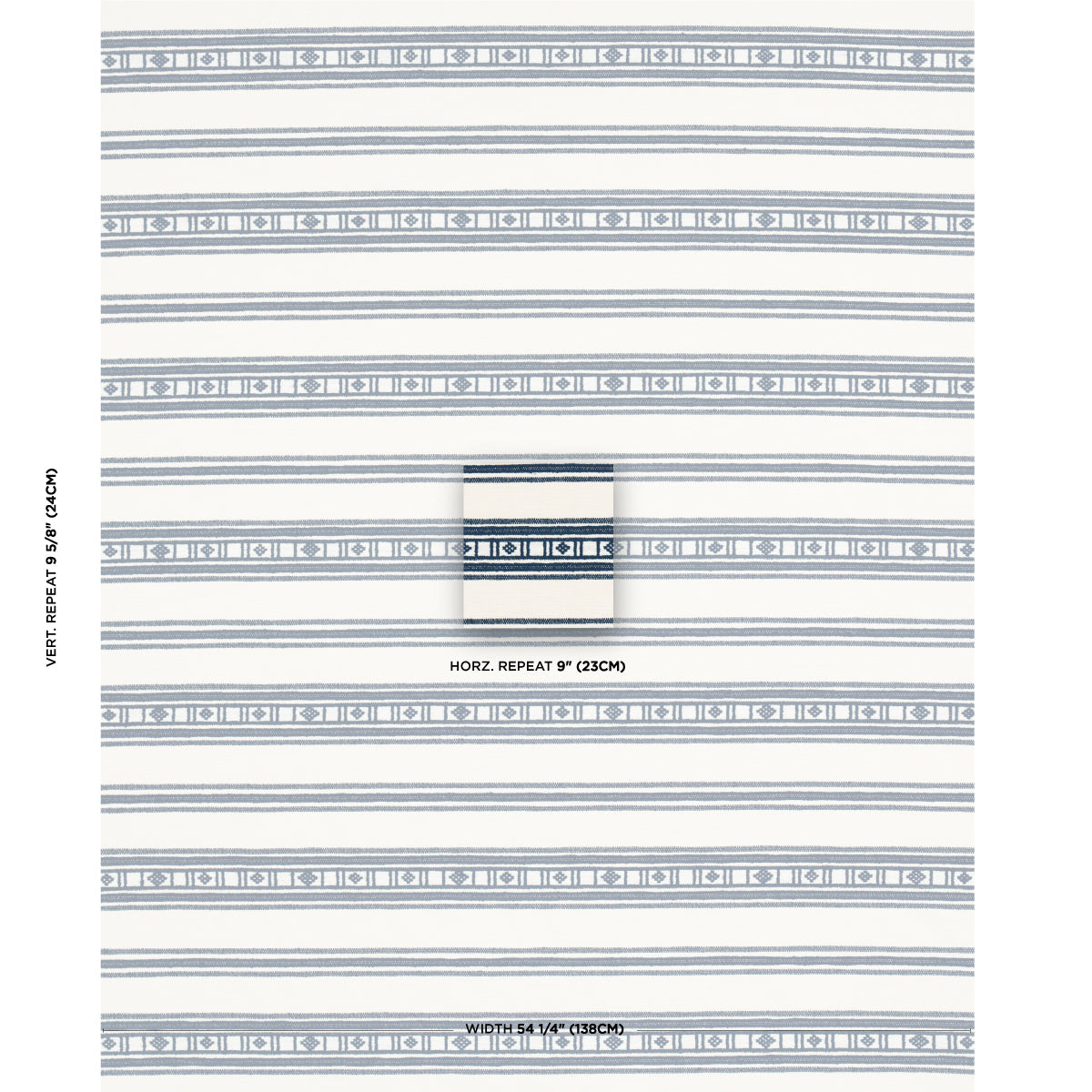 Schumacher Buena Vista Indigo Fabric 74483