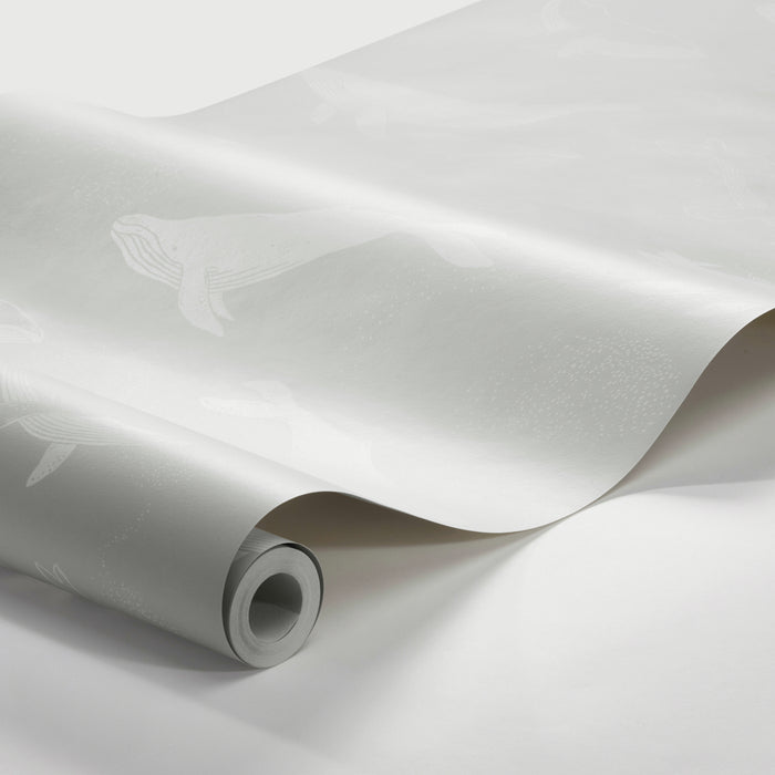 Schumacher Whales Grey Wallpaper Sample 7452