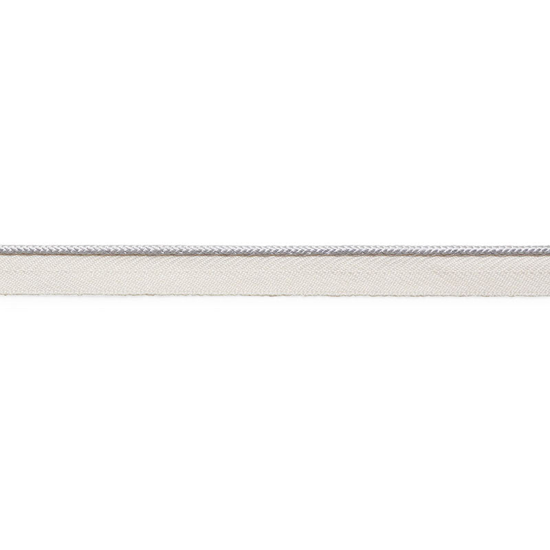 Schumacher Gustave Silk Lip Cord Narrow Dove Trim Sample 74521