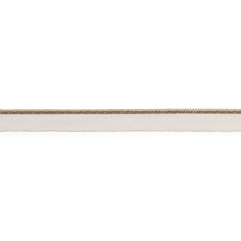 Schumacher Gustave Silk Lip Cord Narrow Sand Trim Sample 74523