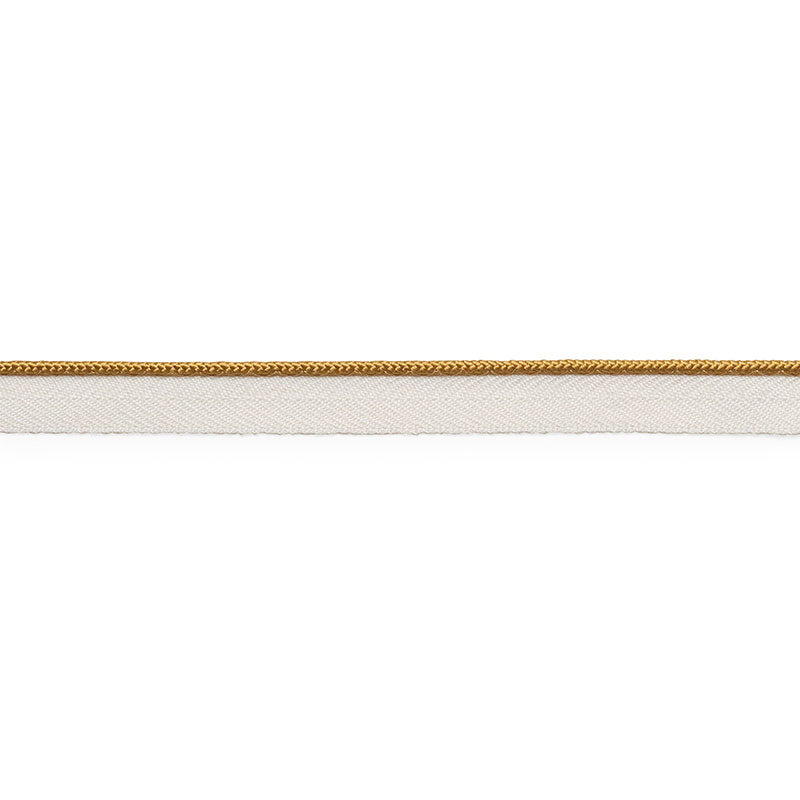 Schumacher Gustave Silk Lip Cord Narrow Gold Trim Sample 74524
