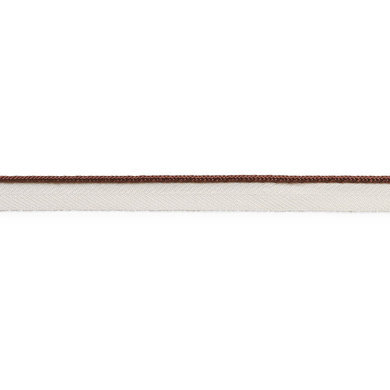 Schumacher Gustave Silk Lip Cord Narrow Brown Trim Sample 74530