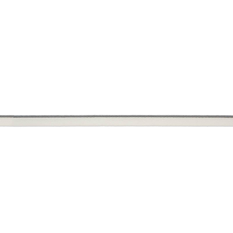 Schumacher Gustave Silk Lip Cord Narrow Grey Trim Sample 74533