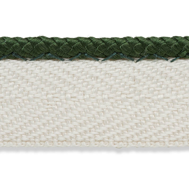 Schumacher Gustave Silk Lip Cord Narrow Emerald Trim 74534