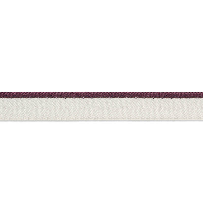 Schumacher Gustave Silk Lip Cord Narrow Eggplant Trim Sample 74535