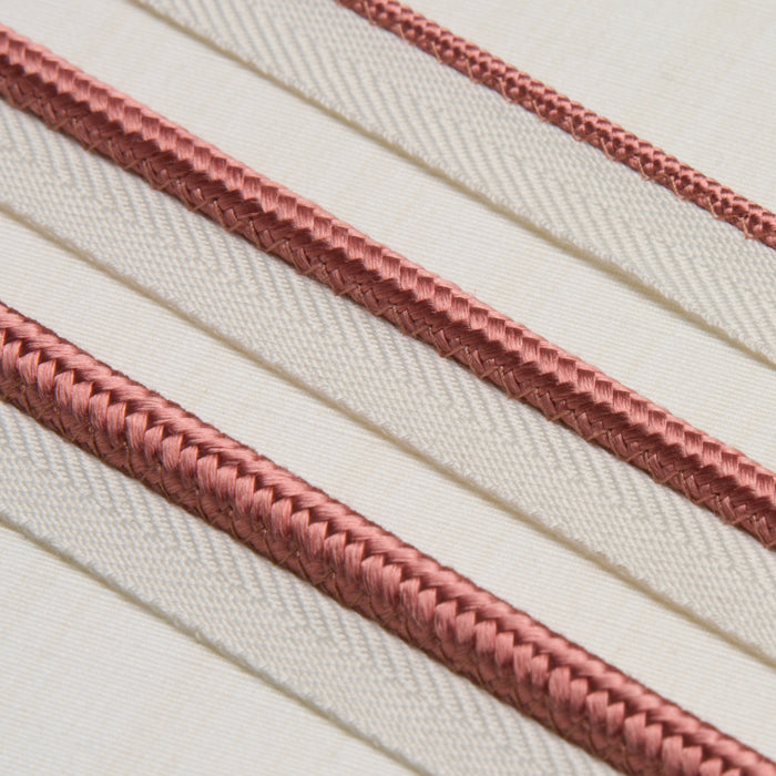 Schumacher Gustave Silk Lip Cord Medium Coral Trim Sample 74559