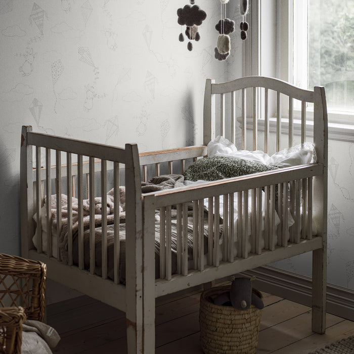 Schumacher Up & Away Ivory Wallpaper Sample 7459