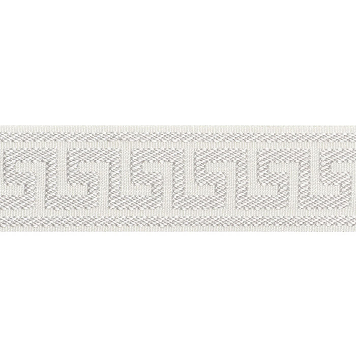 Schumacher Etienne Silk Greek Key Narrow Dove Trim 74680