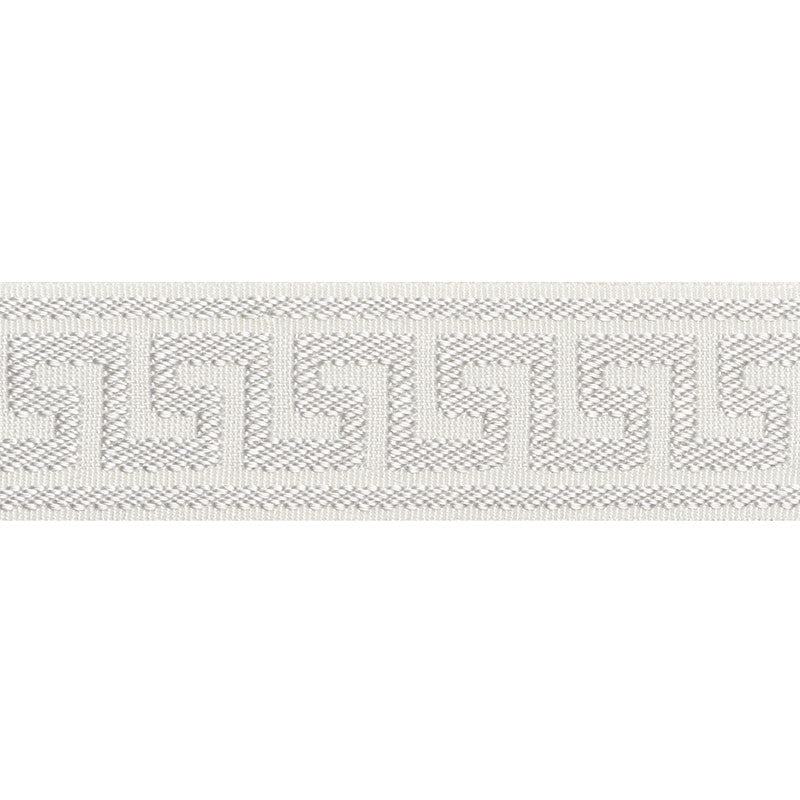 Schumacher Etienne Silk Greek Key Narrow Dove Trim Sample 74680