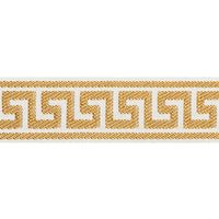 Schumacher Etienne Silk Greek Key Narrow Gold Trim 74683