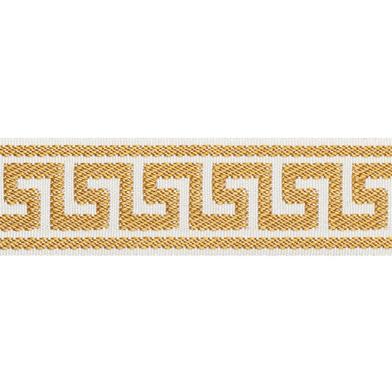 Schumacher Etienne Silk Greek Key Narrow Gold Trim 74683