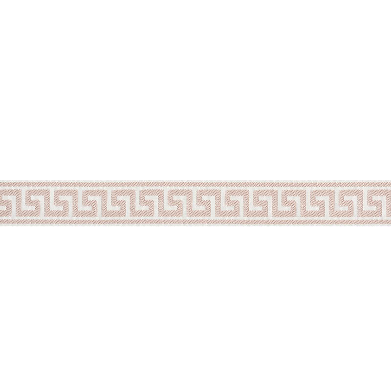 Schumacher Etienne Silk Greek Key Narrow Blush Trim 74689
