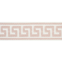 Schumacher Etienne Silk Greek Key Narrow Blush Trim 74689