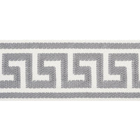 Schumacher Etienne Silk Greek Key Wide Grey Trim 74708