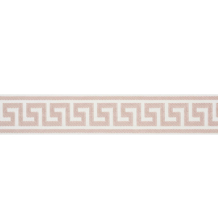 Schumacher Etienne Silk Greek Key Wide Blush Trim 74709