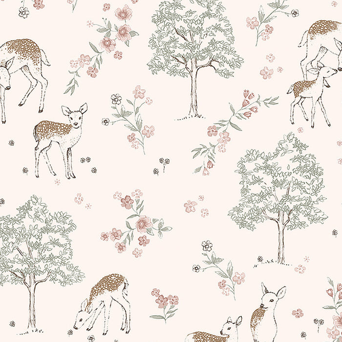 Schumacher Deer Love Blush Wallpaper Sample 7473