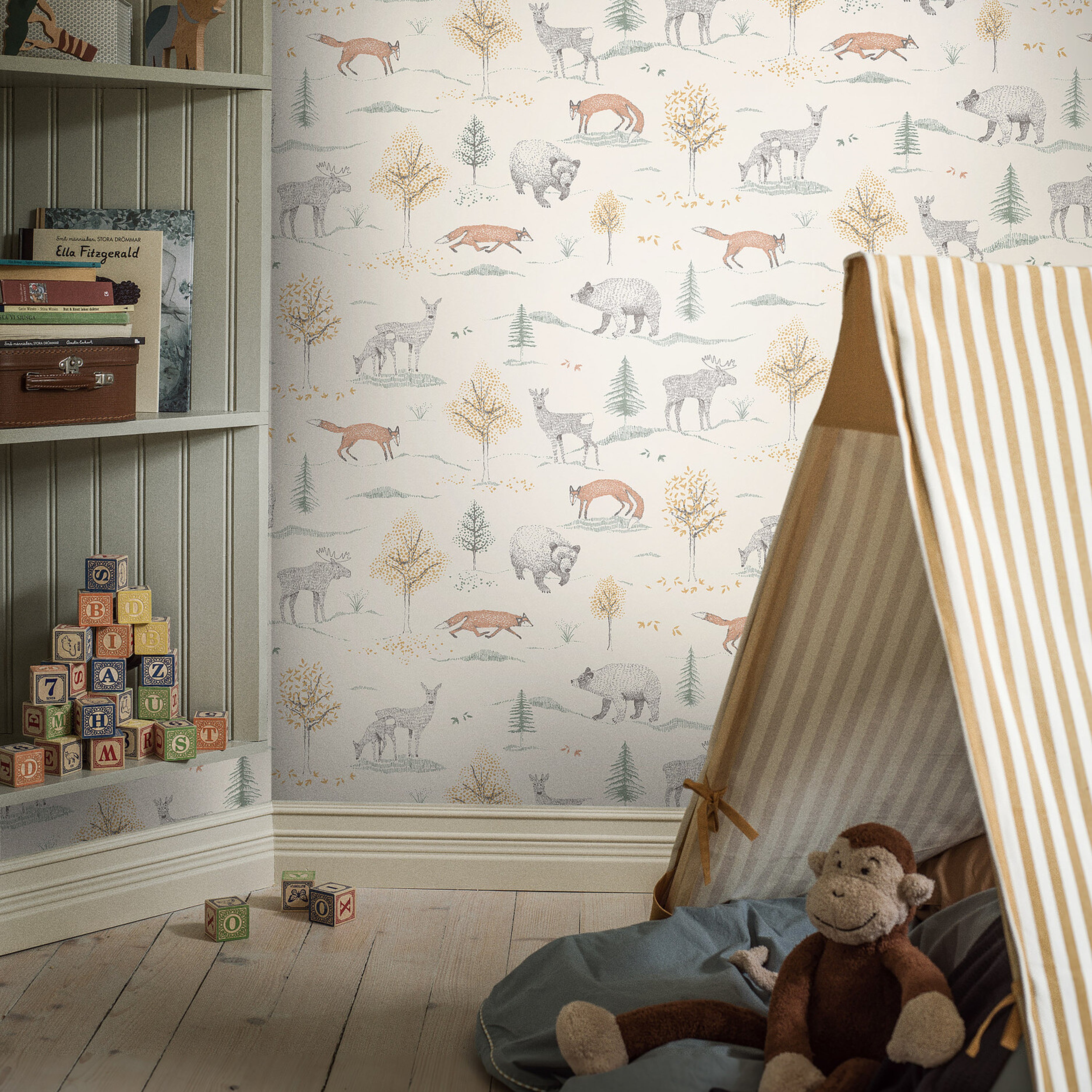 Schumacher Up North Ivory Wallpaper Sample 7479