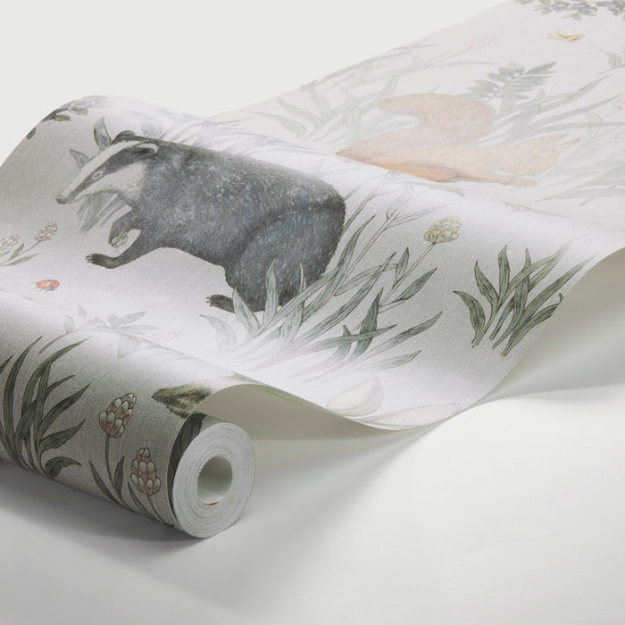 Schumacher Forest Friends Mural Multi Wallpaper Sample 7480